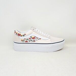 Vans Old Skool Stackform Platform Authentic Shoe Sneaker Floral White Womens 8